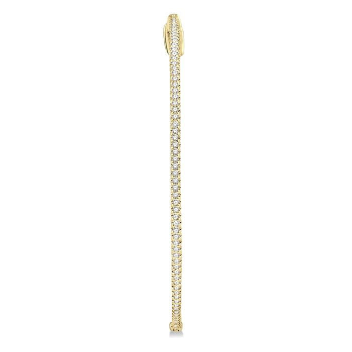 1 Ctw Inside-Out Round Cut Diamond 2-Inch Hoop Earrings in 14K Yellow Gold