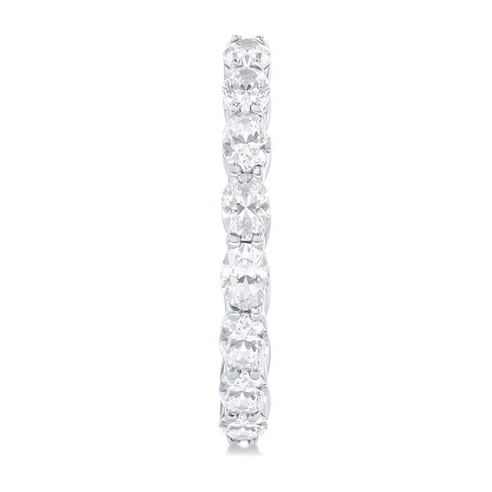 Oval Shape East-West Diamond Fashion Hoop Earrings
