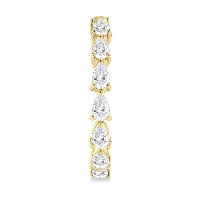 Pear Shape North-South Diamond Fashion Hoop Earrings
