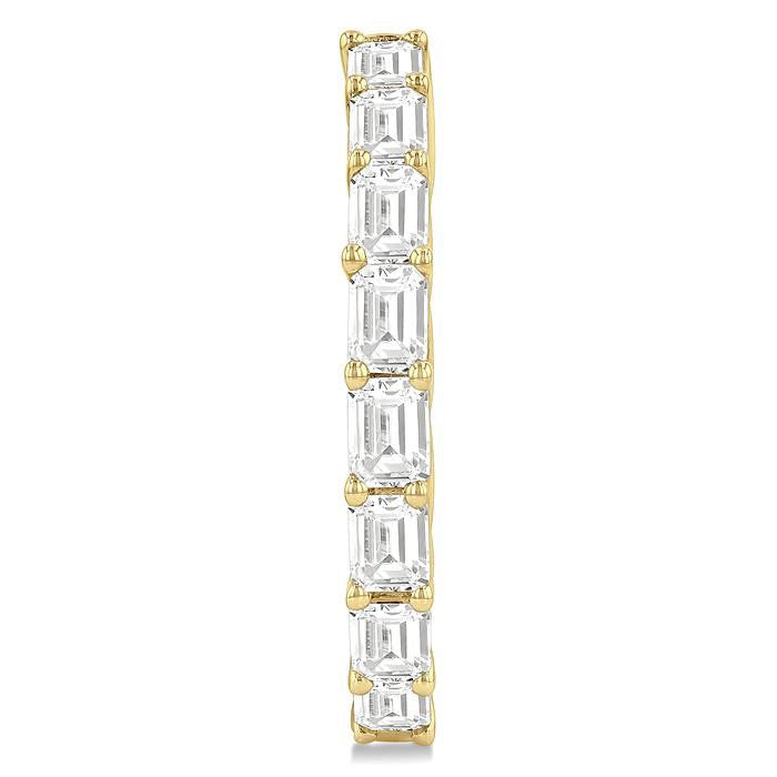 Emerald Shape North-South Diamond Fashion Hoop Earrings