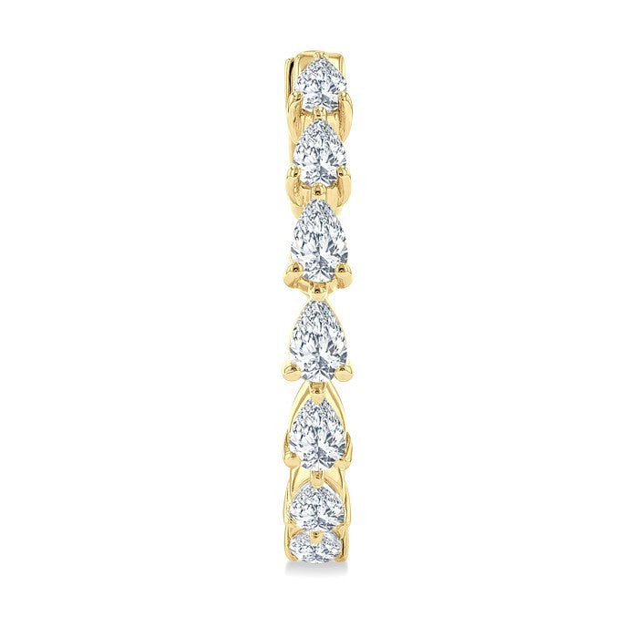 1 1/2 Ctw North-South Pear Shape Diamond Fashion Hoop Earrings in 14K Yellow Gold