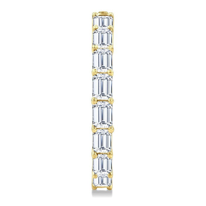 1 7/8 Ctw North-South Emerald Cut Diamond Fashion Hoop Earrings in 14K Yellow Gold
