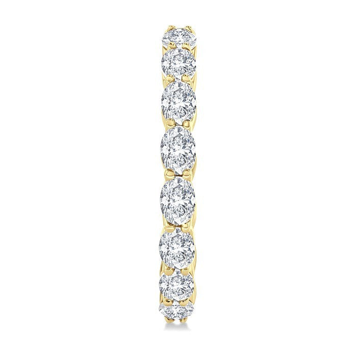 1 7/8 Ctw North-South Oval Cut Diamond Fashion Hoop Earrings in 14K Yellow Gold