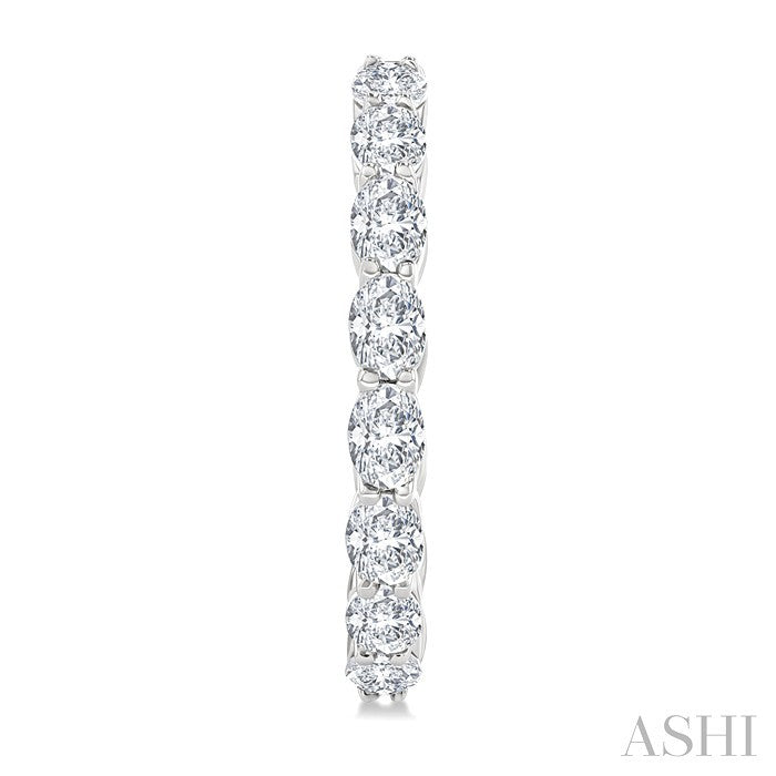 1 7/8 Ctw North-South Oval Cut Diamond Fashion Hoop Earrings in 14K White Gold