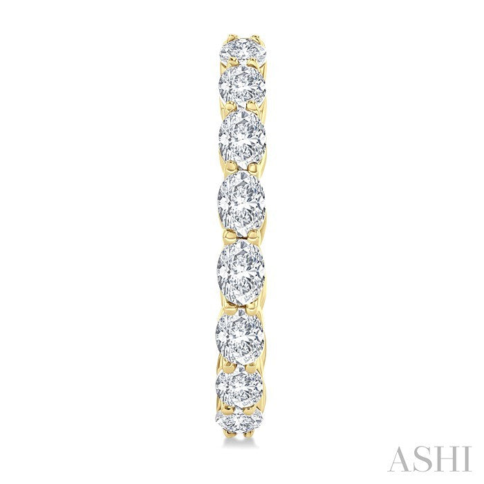1 7/8 Ctw North-South Oval Cut Diamond Fashion Hoop Earrings in 14K Yellow Gold