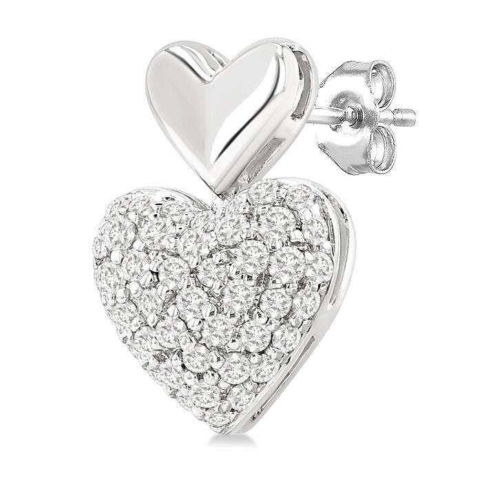 RaAeVel 14K White Gold Diamond Pave Earrings