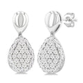 1/3 Ctw Pear Shape Mount Pave Set Round Cut Diamond Fashion Earrings in 10K White Gold