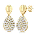 1/3 Ctw Pear Shape Mount Pave Set Round Cut Diamond Fashion Earrings in 10K Yellow Gold