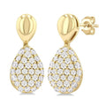 Pave-Set Pear Shape Diamond Fashion Earrings