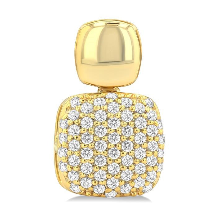 1/3 Ctw Cushion Shape Mount Pave Set Round Cut Diamond Fashion Earrings in 10K Yellow Gold