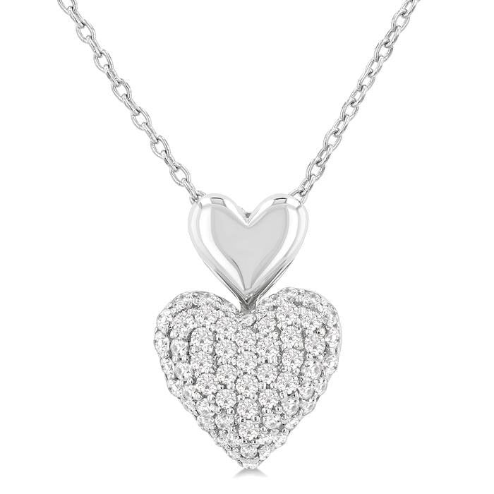 Nova Sable Pave-Set Heart Shape Diamond Fashion Pendant