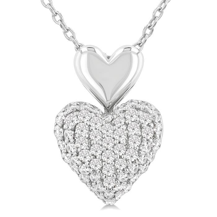 Nova Sable Pave-Set Heart Shape Diamond Fashion Pendant