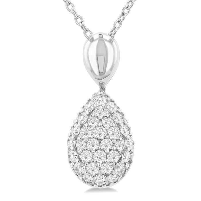 Aurora Couture Pave-Set Pear Shape Diamond Fashion Pendant