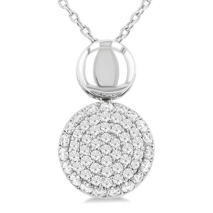 Fen Fable Pave-Set Round Shape Diamond Fashion Pendant