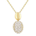 Pave-Set Oval Shape Pave Diamond Fashion Pendant