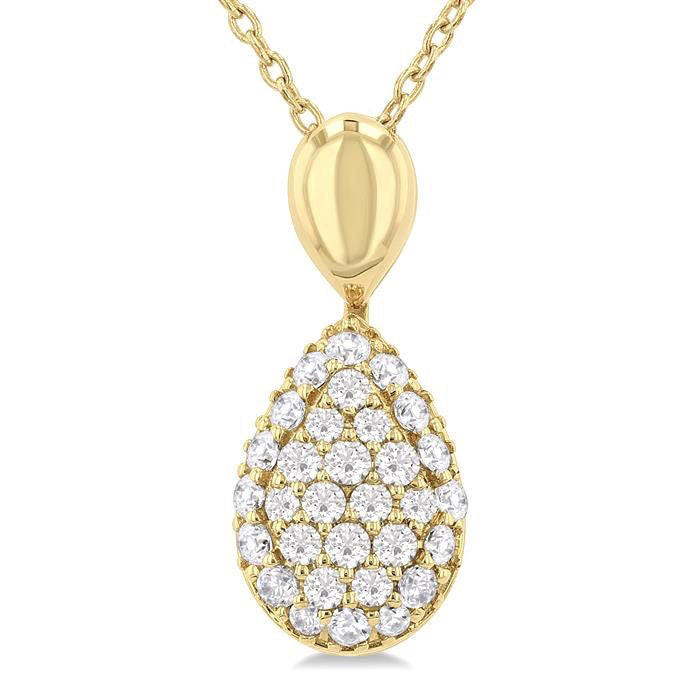 Kestrel Echo Pave-Set Pear Shape Diamond Fashion Pendant