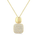 1/4 Ctw Twin Cushion Mount Pave Set Round Cut Diamond Fashion Pendant With Chain in 10K Yellow Gold