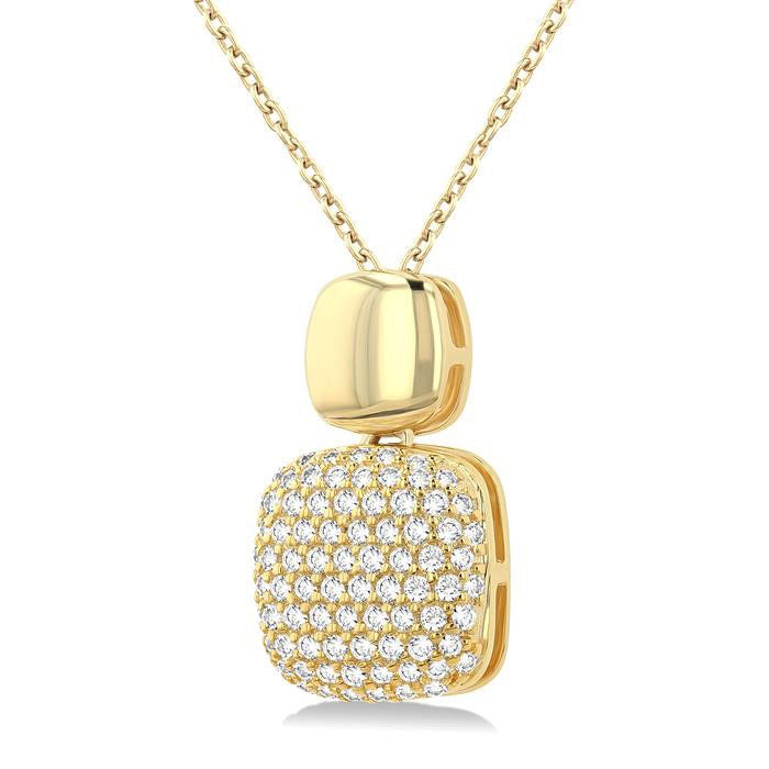 Pave-Set Cushion Shape Diamond Fashion Pendant