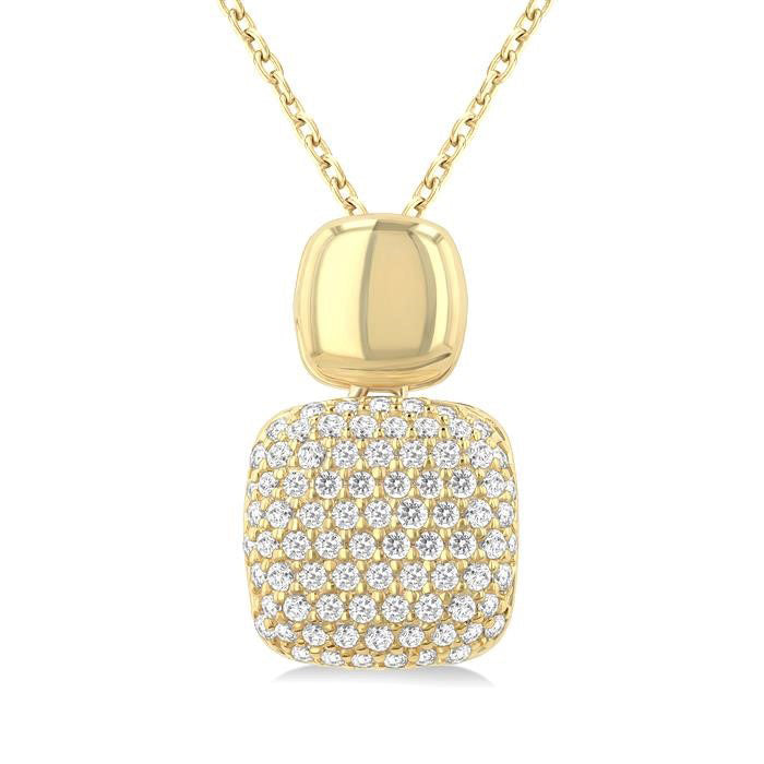 Pave-Set Cushion Shape Diamond Fashion Pendant