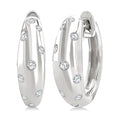1/6 Ctw Round Cut Diamond Mosaic Huggie Earrings in 10K White Gold