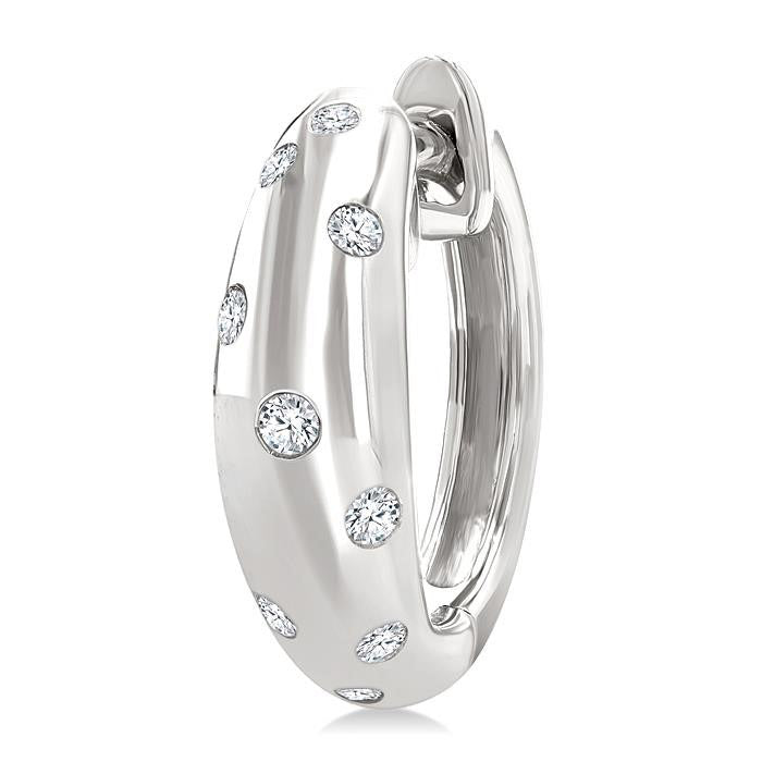 Mosaic Diamond Huggie Fashion Earrings