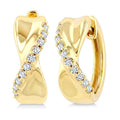 1/4 Ctw Round Cut Diamond Twisted Hoop Earrings in 10K Yellow Gold