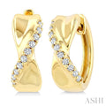 1/4 Ctw Round Cut Diamond Twisted Hoop Earrings in 10K Yellow Gold