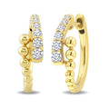 1/3 Ctw Round Cut Bead Bijoux Diamond Beaded Fashion Hoop Earrings in 10K Yellow Gold