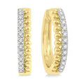 1/4 Ctw Circular Bead & Round Cut Bead Bijoux Diamond Hoop Earrings in 14K Yellow Gold