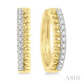 1/4 Ctw Circular Bead & Round Cut Bead Bijoux Diamond Hoop Earrings in 14K Yellow Gold