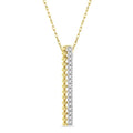 1/6 Ctw Circular Bead & Round Cut Bead Bijoux Diamond Bar Pendant With Chain in 14K Yellow Gold