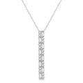 Double Row Vertical Bar Baguette Diamond Pendant