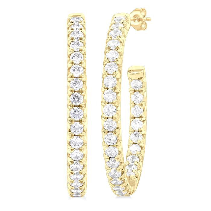 Inside-Out Diamond Half Hoop Earrings
