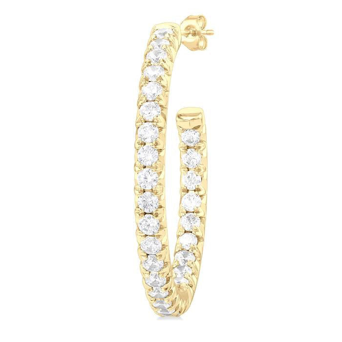 Inside-Out Diamond Half Hoop Earrings