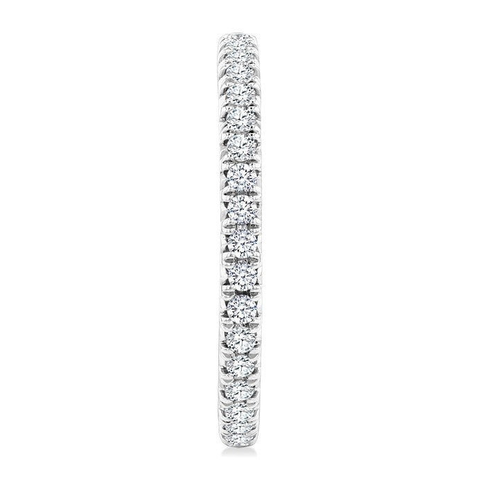 1 Ctw French Pave Set Round Cut Diamond Fashion Half Hoop Earrings in 14K White Gold