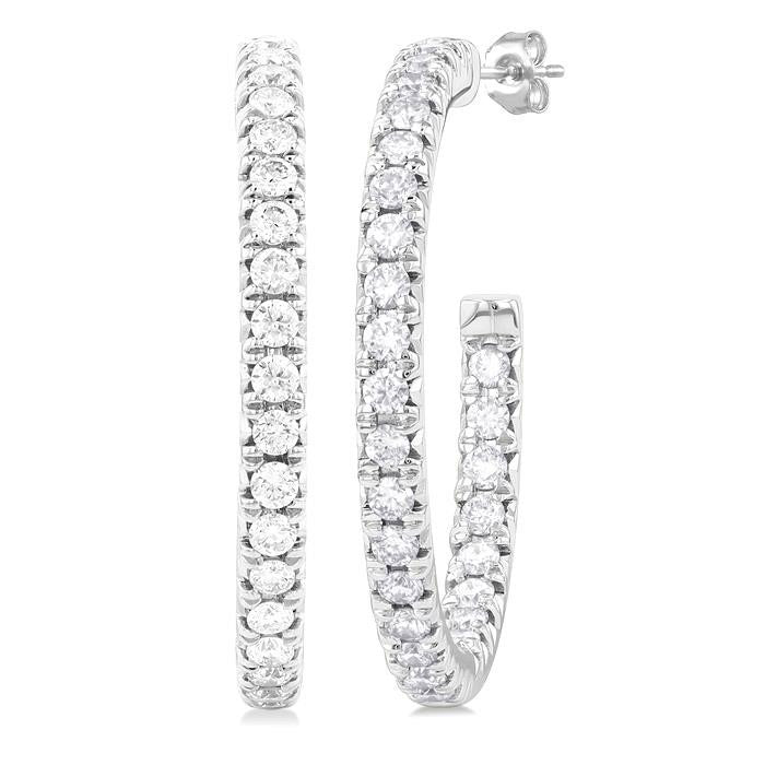 Inside-Out Diamond Half Hoop Earrings