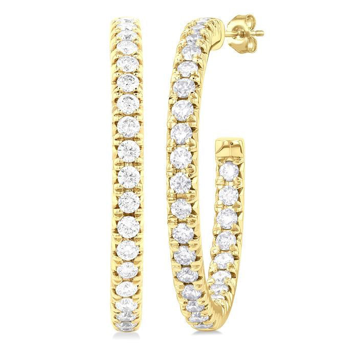 Inside-Out Diamond Half Hoop Earrings