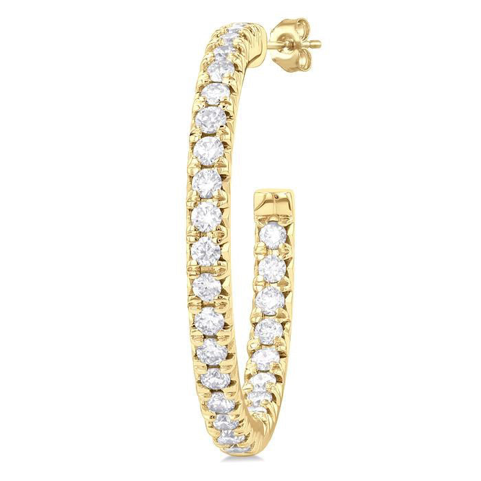 Inside-Out Diamond Half Hoop Earrings