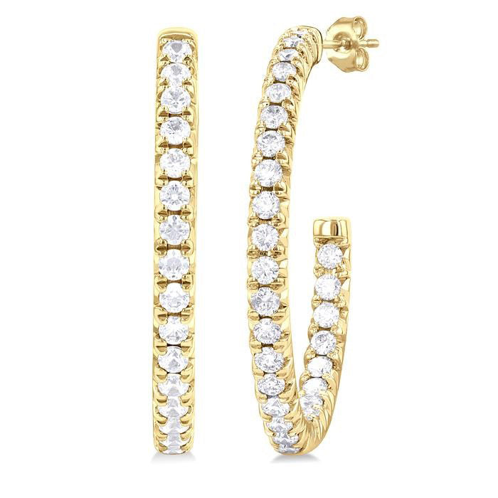 Inside-Out Diamond Half Hoop Earrings