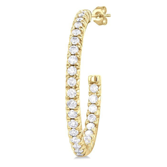 Inside-Out Diamond Half Hoop Earrings