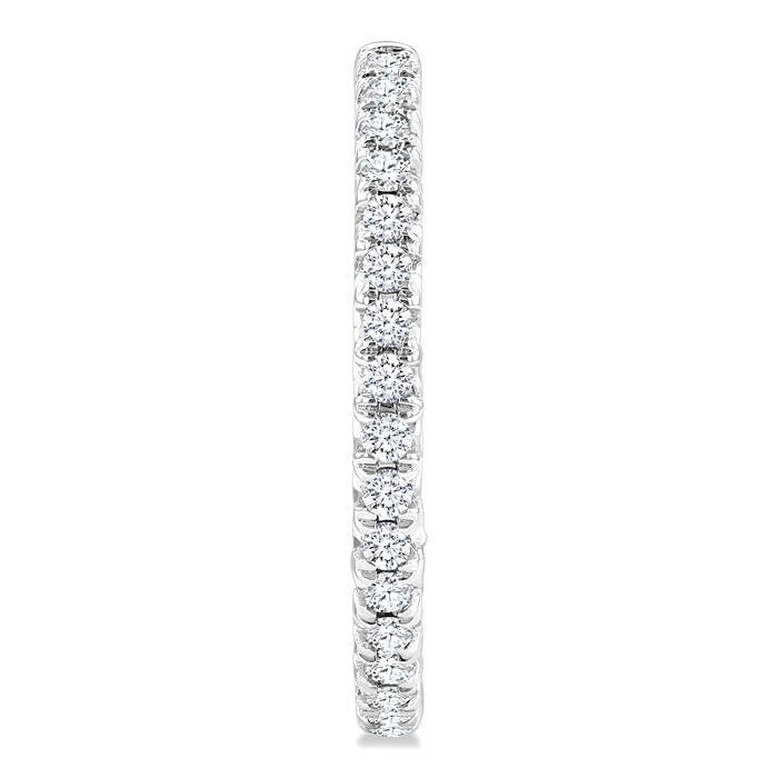 1/2 Ctw French Pave Set Round Cut Diamond Fashion Half Hoop Earrings in 14K White Gold