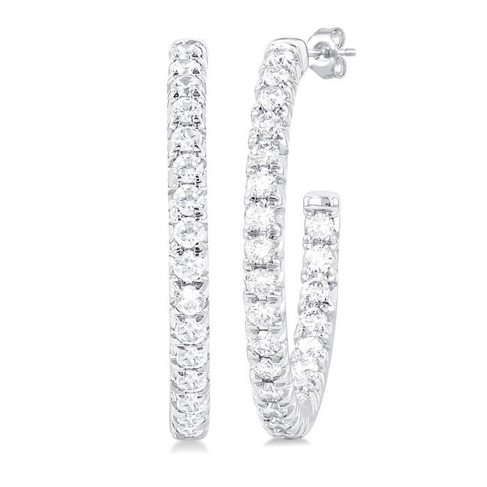 Inside-Out Diamond Half Hoop Earrings