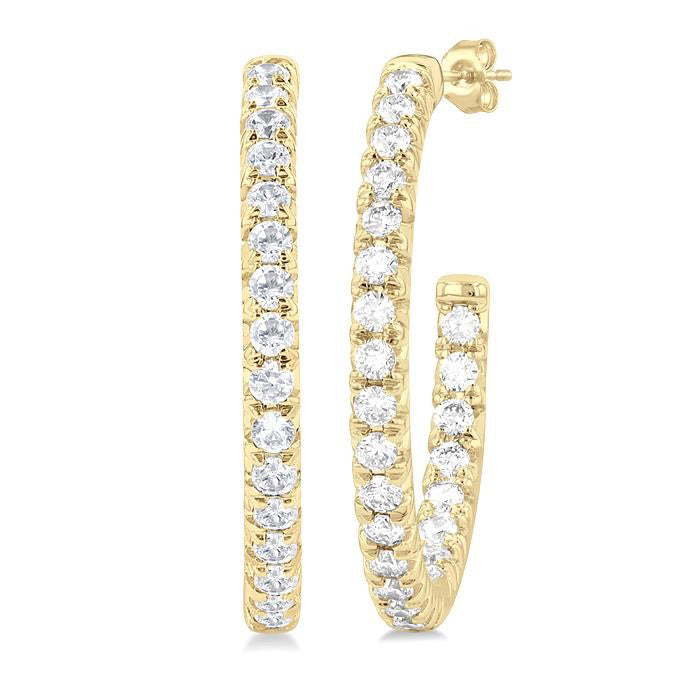 Diamond Fashion Half Hoop Earrings
