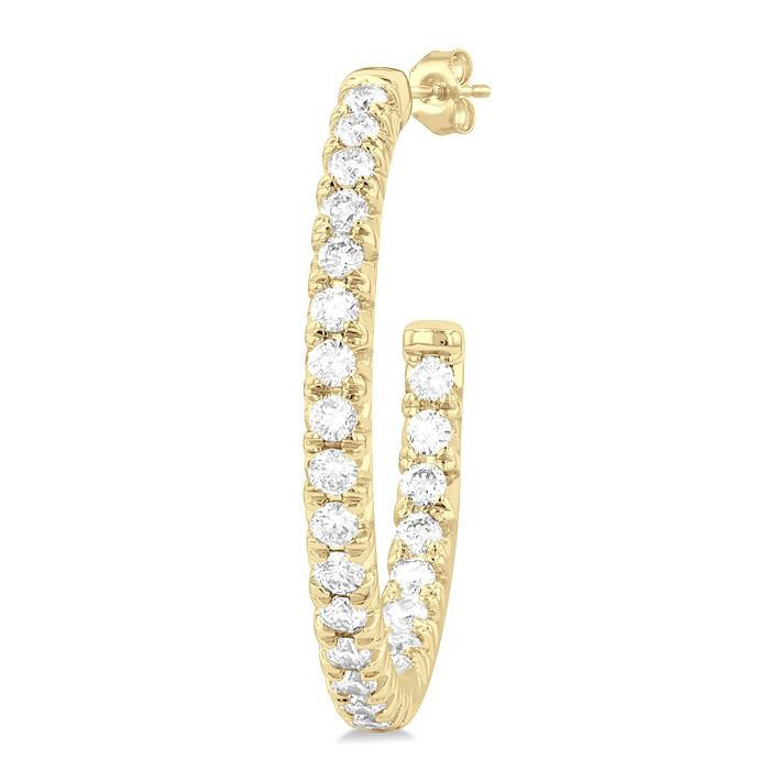 Diamond Fashion Half Hoop Earrings