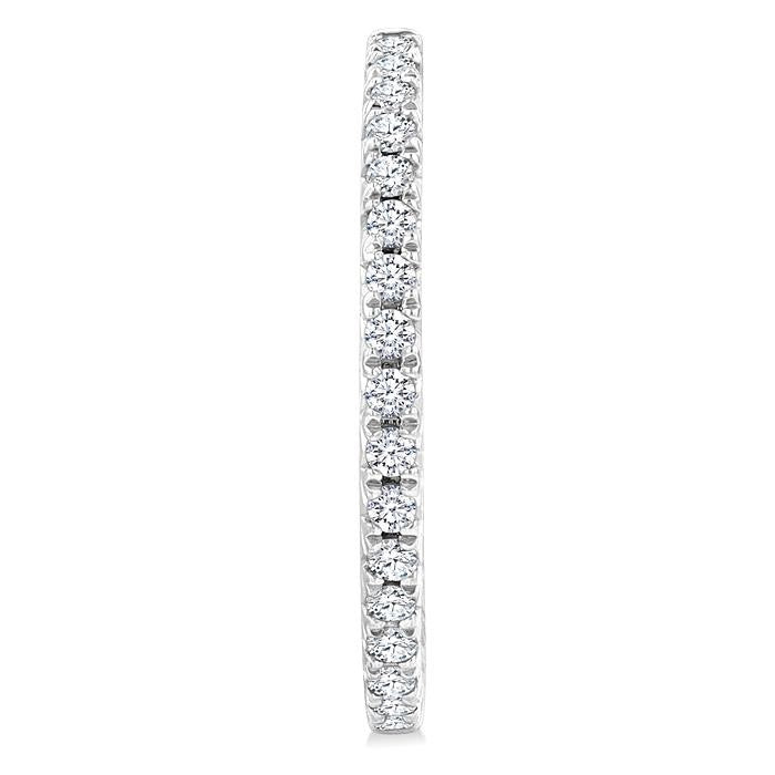 1/3 Ctw French Pave Set Round Cut Diamond Fashion Half Hoop Earrings in 14K White Gold