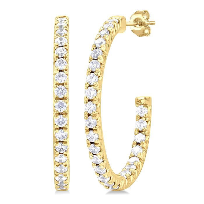 Inside-Out Diamond Half Hoop Earrings