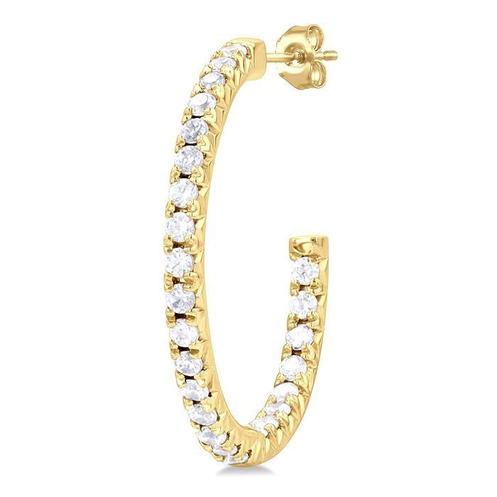 Inside-Out Diamond Half Hoop Earrings