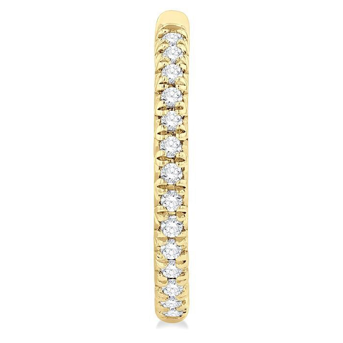 Pave Set Inside-Out Diamond Half Hoop Earrings