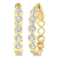1 Ctw Bezel Set Round Cut Diamond Fashion Hoop Earrings in 14K Yellow Gold