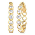 Round Shape Bezel Set Diamond Fashion Hoop Earrings